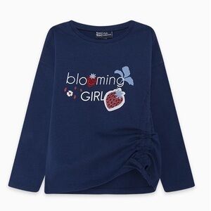 Navy 'Blooming Girl' Long Sleeve Tee for Kids